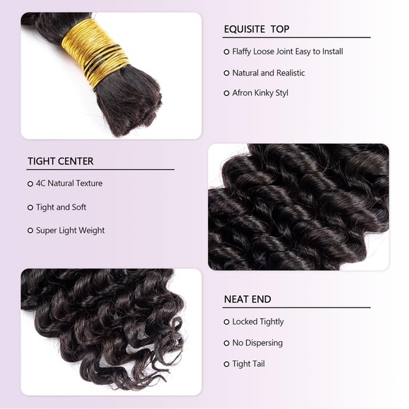 HUMAN HAIR 100g 18” Braiding Hair 1 Bundle Deep Water Wave No Weft Virgin Hair - Picture 4 of 9